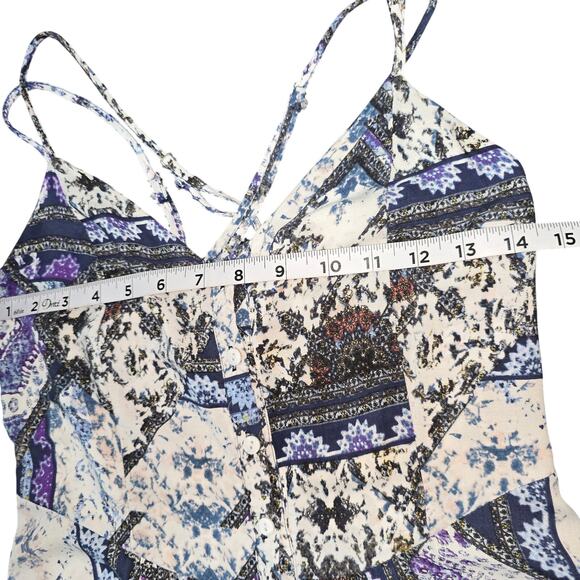 ⭐️Jaase Bohemian Criss Cross Smocked Button-down Maxi Dress Sz XS - Picture 5 of 9